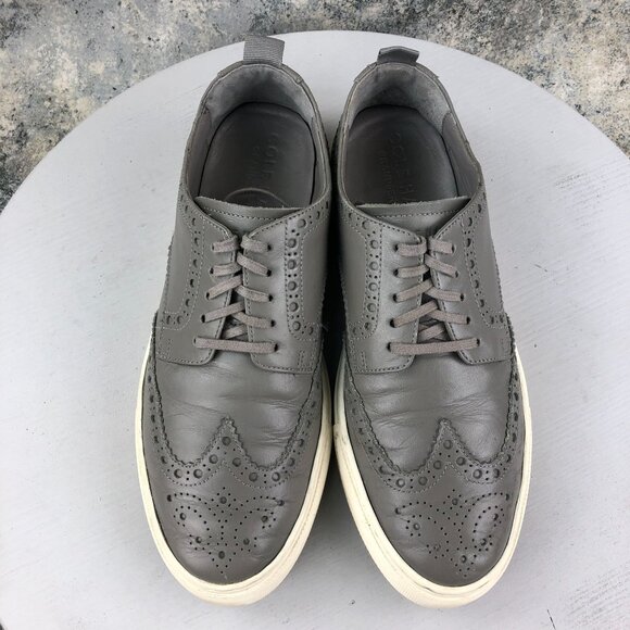 Cole Haan Men\'s Size 8M Winslow Grand Series Grey Leather Wingtip Sneakers Shoes main image 11